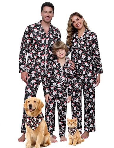 Marvmys Family Christmas Pajamas Matching Set Long Sleeve Button Down Pjs Xmas Holiday Sleepwear