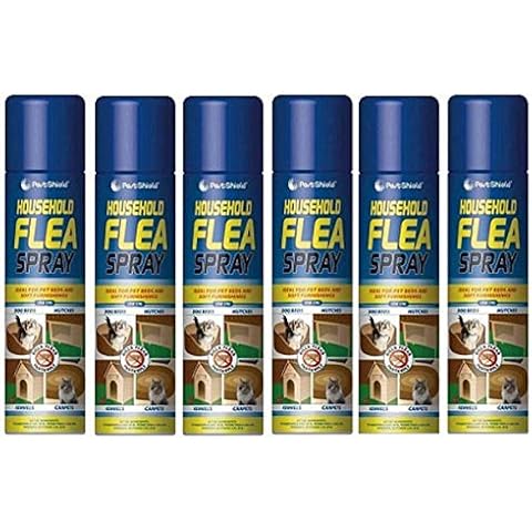 Pestshield Flea Spray Flea & Larvae killer Cat Dog Pets Bed Carpet Home 200 ml cans (6 X cans) Cover