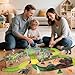 Gaitel Dinosaur Race Track Toys for Kids - Birthday Gifts for Boys Ages 3 4 5 6 7, 280+ PCS Flexible Car Track Set with 2 Vehicles, Build Your Own Dino Adventure