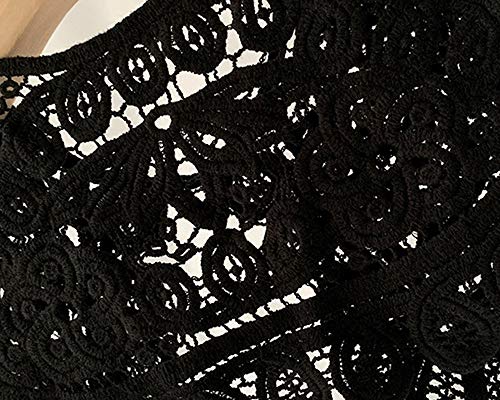 Elegtiskas Knitted Detachable Fake Collar Hollow Out Dickey Collar Shawl4