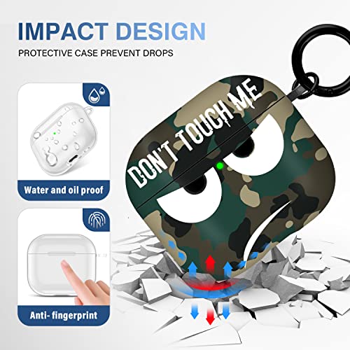 Image of for Airpods 3 Case 2021, Don't Touch Me for Airpods Cover with Keychain Soft Cute Shockproof Cover for Women Men Compatible with for Airpods 3 Charging Case,Green