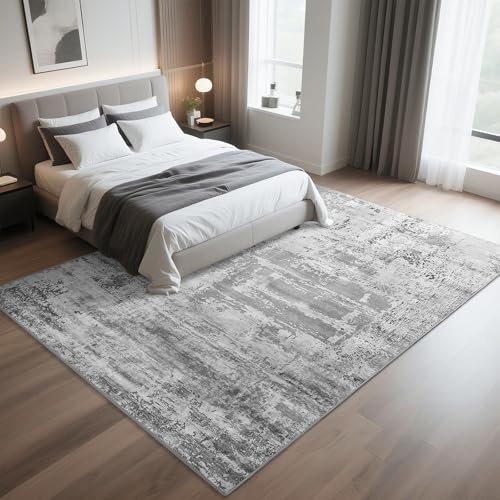 Tapete de sala HOMORE 6x9 gris antideslizante lavable miniatura 3