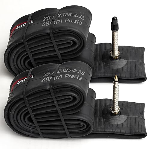 Fincci Bike Inner Tube 29 x 2.1/2.125/2.2/2.3/2.35 - Presta Valve Inner Tubes 48mm for Cycle Bicycle Bike Tire 29 inch Bike tire Tube - Pack of 2