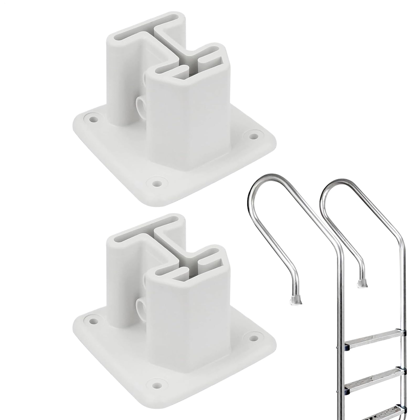 Embases d'Échelle de Piscine : Flasques de Remplacement pour Fixation au Sol