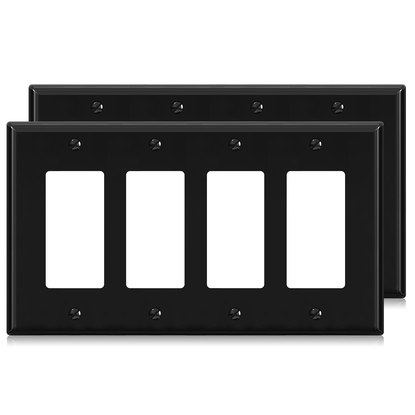 Decorative Wall Plates - Glossy Black (5 Pack) -24 Decorative Wall Plates - Glossy Black (5 Pack) -24