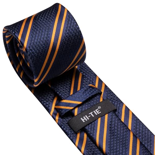 Image of Hi-Tie Mens 70inches Tie Set Extra Long Necktie for Men Cufflinks Handkerchief Big Tall Men Business Wedding