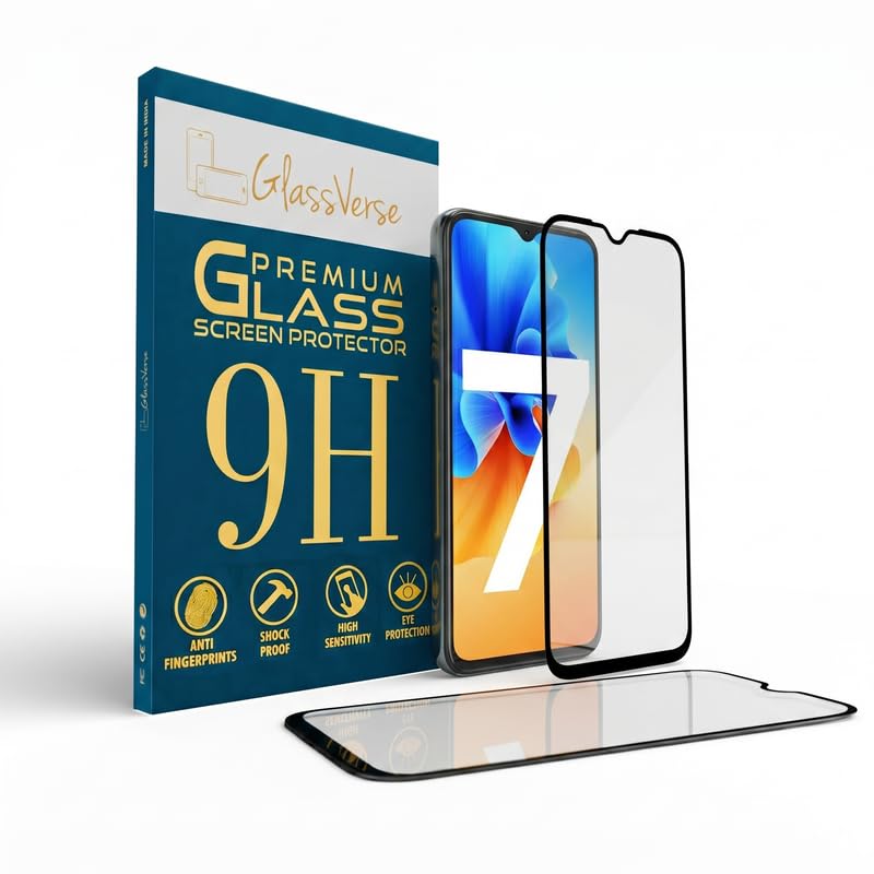 Image of GlassVerse SuperD Oleophobic Tempered Glass For Tecno Spark 7 (Pack Of 2) with Free Installation Kit Full screen Coverage Free Replacement If Received Damaged - 6.5 inch