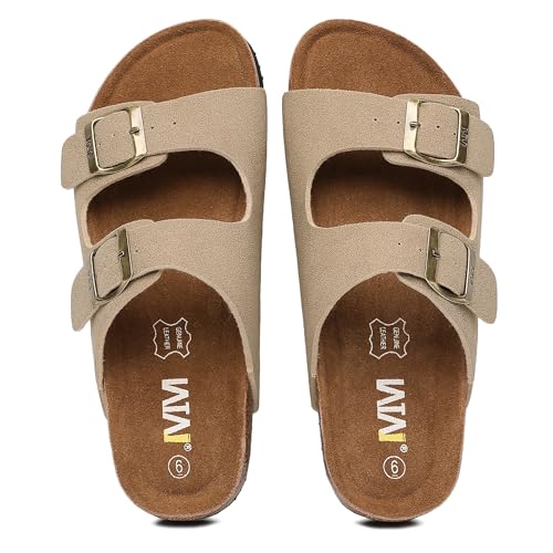 Image of WTW Women's Suede Cork Footbed Sandals Slide for Women with Arch Support