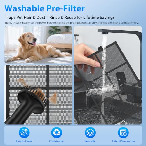 Image of FreAire Air Purifiers for Home Large Room Up to 2600 Ft, HAP605, White | HEPA Air Purifier with Washable Filter and Real-Time PM2.5 Display, 20 dB Sleep Mode, Turbo Mode for Pet Hair, Dust & Smoke