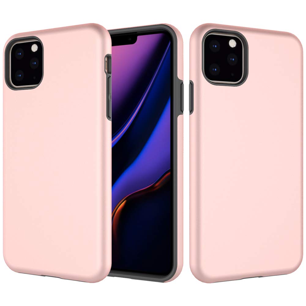 Heave Duty Case iEugen Compatible with iPhone 11 Case 6.1 Inch (2019) 2 in 1 Gel Rubber Full Body tection Shockof Cover Case Drop tection Case for iPhone 11 [Rosegold]