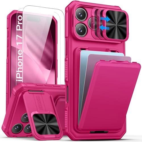 Image of SSLOTSCASE for iPhone 17 Pro Case with 2X Screen Protector, Pink