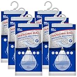 W&E Choice Moisture Absorbers Hanging Bag for Your Closet, Dehumidifier Bags for Bathroom, Fragrance Free Humidity Packs, 6 Pack