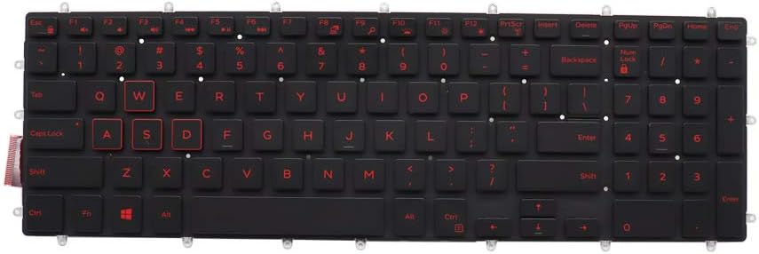 New Keyboard Replacement for Inspiron 15 Gaming 7566 7567 Inspiron 15-7566 7567 5567 5565 5568 5570 5575 7566 Keyboard US Backlit Red 03R0JR