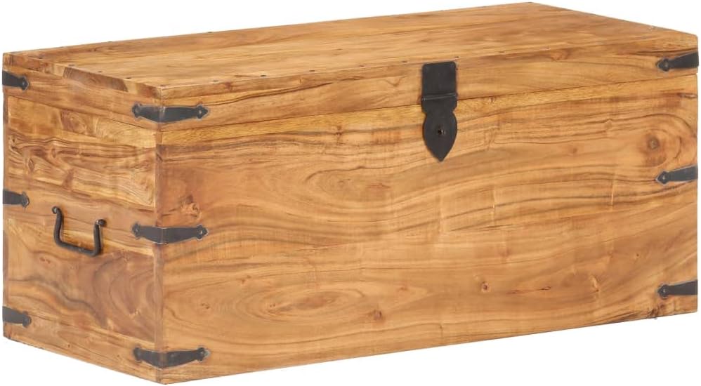 Storage Chest,Storage Trunk for Bedroom,Treasure Chest,Decorative Box,Keepsake Box,for Hallway,Entryway,Bedroom Home,Furniture Home Decor,35.4"x15.7"x15.7" Solid Acacia Wood