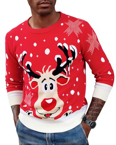 Saodimallsu Herren Weihnachtspullover Ugly Christmas Sweater Familie...