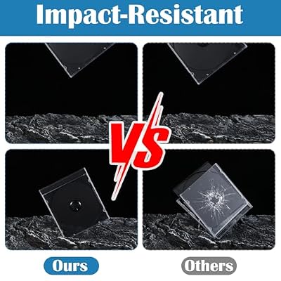 Upgraded Standard Single Clear CD Jewel Case,CD Storage Case with Assembled Black Tray, Thickened Material, 25 Pack
