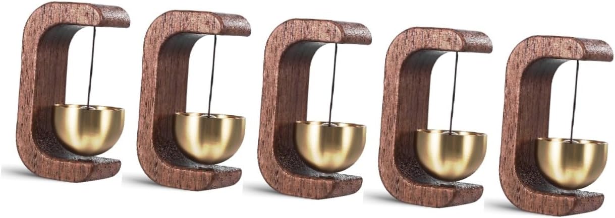 NUOBESTY 5pcs Shopkeeper Door Chime Decorative Wooden Bell for Store Elegant Design Automatic Sound Mechanism for Businesses and Homes