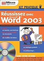 Réussissez avec Microsoft Word 2003 (1Cédérom) 2742935576 Book Cover