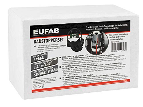 EUFAB Radstopper für breite Reifen bis 3,25 Zoll, 2-TLG. für Fahrradträger