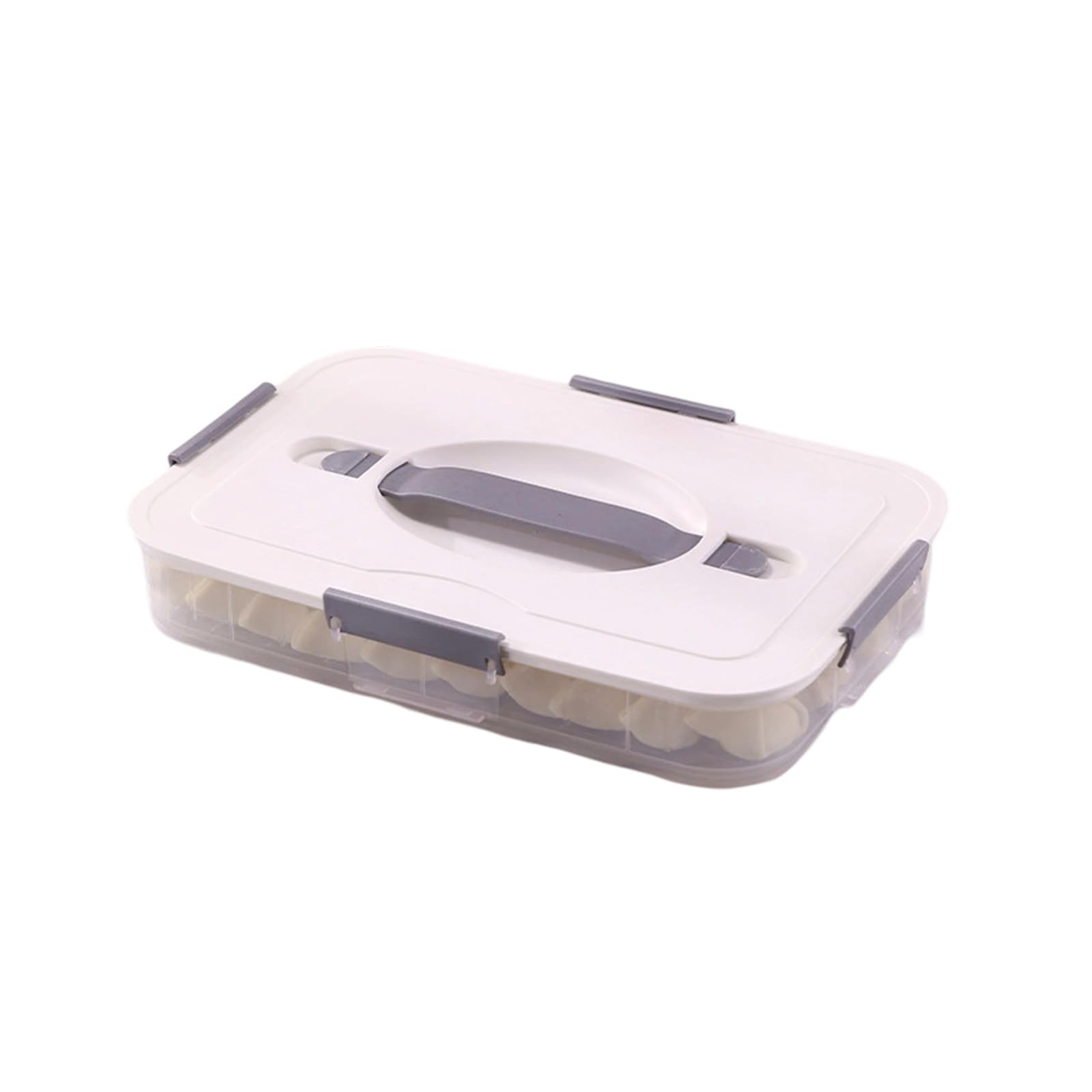 Woedpez Refrigerator Food Organizers Antislip Textured Bottom Food Storage Container for Dumplings, Cookie, and More Secure Closure Container
