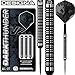 DESIGNA DARTS D3536 Dark Thunder | 30g Premium 90% Tungsten Barrel Steel Tip Dart Set With Twin Ringed Grip Including Flights and Nylon Shafts, Black