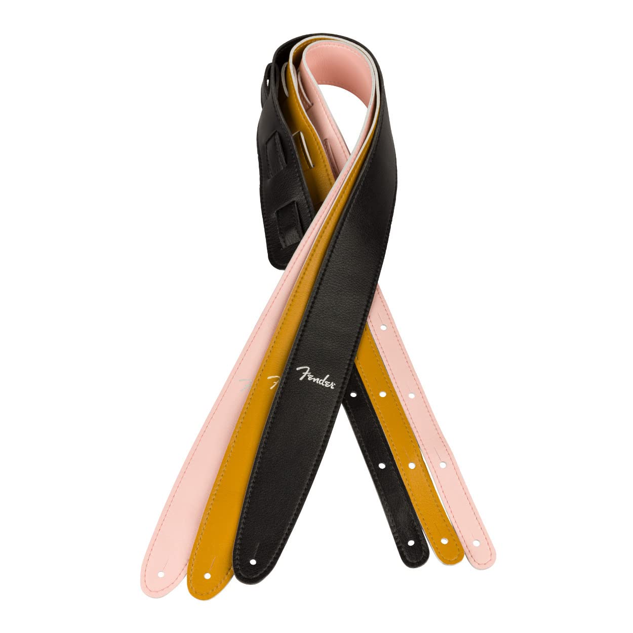Fender, 099.0647.000, VEGAN LEATHER STRAP Tracolla in pelle per chitarra, Larghezza 6.3cm, Colore NERO