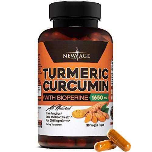 NEW AGE Turmeric Curcumin with Bioperine Capsules - Natural Joint ...