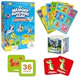 72 PCS Animals Memory Matching Game for Kids, Animal Theme Memory Board Game for Toddlers, Memory Cards Concentration Game for Ages 3 and Up