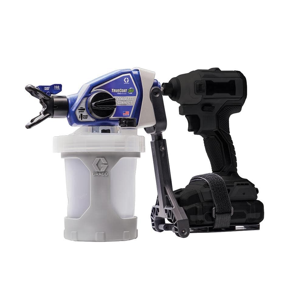 Photo 1 of Graco 26D360 TrueCoat 360 Drill?Powered Paint Sprayer | Sprays & Stain with No Thinning| Use Your Own Drill | Includes FlexLiner Bags, Spray Tips, Funnel & Strainer | Ideal for DIY Projects