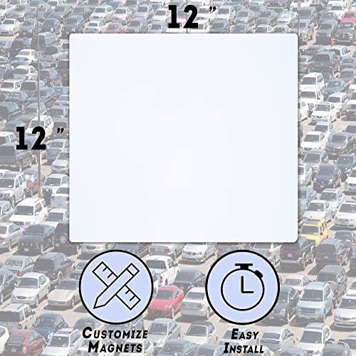 Image of 2 Pack Blank Magnets with Rounded Corners, Blank Car Magnet Set - Magnet for Commercial or Marketing Vehicles to Advertise Business, Company Logo, and Prevent Car Scratches & Dents (12x12)