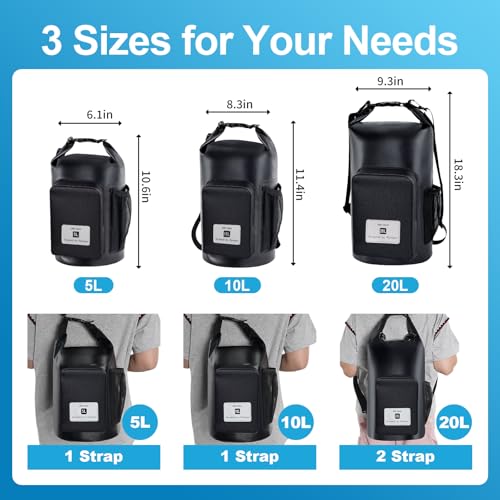 5L Waterproof Dry Bag with Bottle Holder & Mesh Pocket, 500D PVC Tarpaulin Roll Top Dry Sack with Inner Waterproof Adsorption Film, Lightweight Dry Bag for Kayaking, Beach, Boating, Fishing, Travel by Rynapac - Image 6