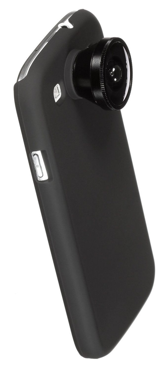 KitVision Smartphone Camera Accessory Pack (Fisheye Lens) with Case for Samsung Galaxy S3 - Black
