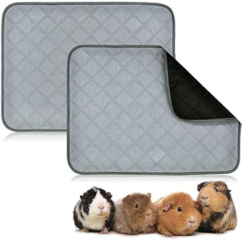 RANYPET Guinea Pig Fleece Cage Liners - 2 Pack Washable Guinea Pig Pee Pads, Waterproof Reusable& Anti Slip Guinea Pig Bedding Super Absorbent Pee Pad for Small Animals S Cover