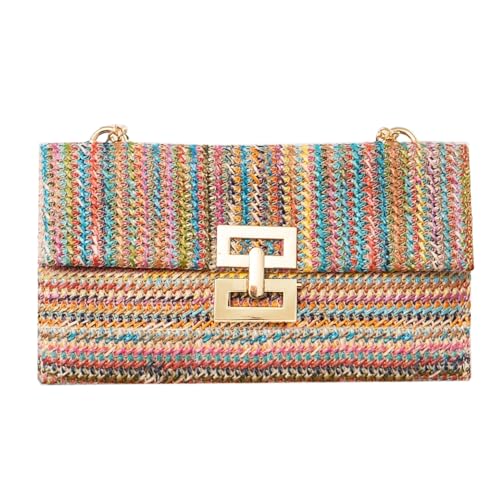 Image of BRYCTSISEN Women Straw Beach Clutch Purse Handbag Summer Elegant Vacation Style Shoulder Bag Crossbody Bag