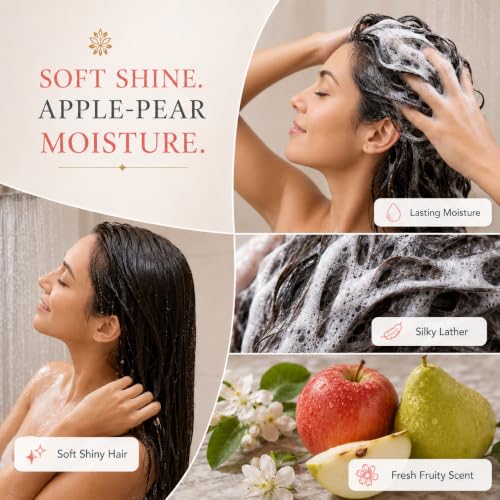 Image of Ginger Lily Farms Botanicals Shampoo, 128oz /4pk, Apple Pear | 100% Vegan & Cruelty-Free | Moisturizing Shampoo for All Hair Types | Refill Size