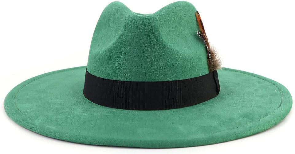 LIDHAY Big Wide Brim Fedora Hats for Women Men Western Suede Hat Panama Hat Outdoor Hats - Image 3