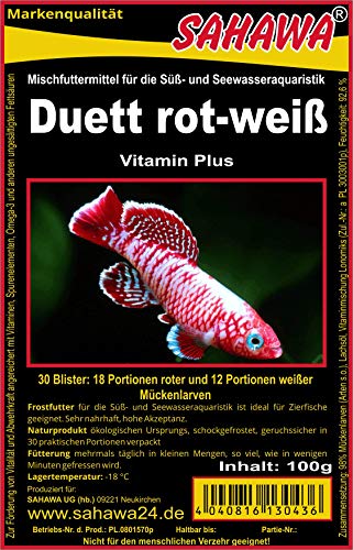 Fischfutter Frostfutter 100g Blister viele Sorten freie Auswahl für alle Zierfische und Marine Fische (MW) (Mücken Duett 100g Blister)