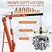 ActiveTrail 2 Ton Folding Hydraulic Engine Hoist, Load Leveler, 4400 LBS Capacity, Heavy Duty Cherry Picker, 6 Swivel Wheels, Hydraulic Pump Adjustable Boom (0.5t-2t) for Garage Workshop Warehouse