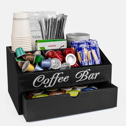 【 Risparmio di Spazio】 non importa se la scatola per caffè è posizionata in cucina, bar, ufficio, salotto, scrivania o scaffale, può risparmiare spazio