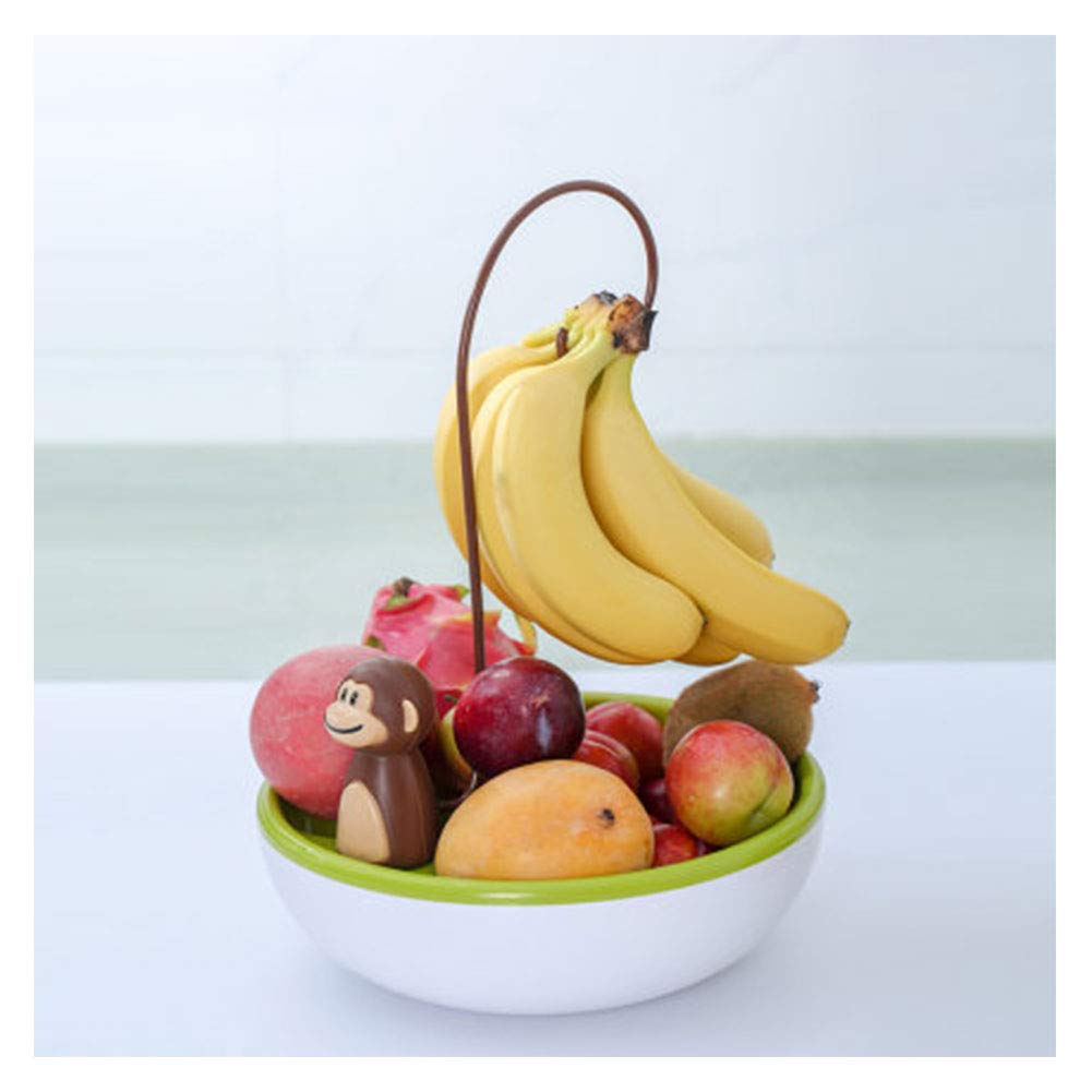 2-Tier Fruit Mand, Afneembare Fruit Groenten Kom met Banaan Hanger, Aanrecht Keuken Opbergmand Voor Fruit Groenten Snacks Brood Eieren