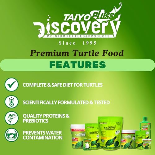 Image of Taiyo Pluss Discovery Turtle Food - 500 g Super Saver Refill Pouch (Improved Formula) | Complete Daily Nutrition Sticks with Spirulina & Vitamin C | Floating Sticks to Support Shell Strength & Growth