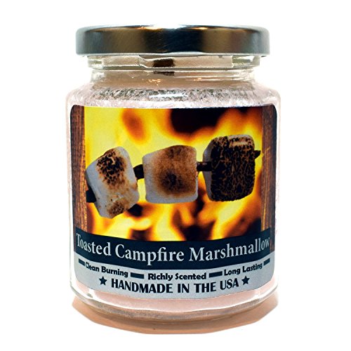 Scented Jar Candle - Highly Scented - Made with Plant Based Wax - Handmade in The USA - Candeo Candle (Toasted Marshmallow, Small Jar)