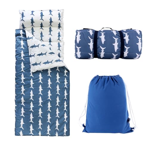 Image of 100% Cotton Kids Toddler Lightweight and Soft Nap Mat- Shark