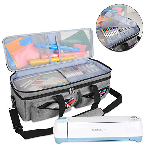 Luxja Double-Layer Bag Compatible with Cricut Explore Air (Air2) and Maker, Carrying Bag