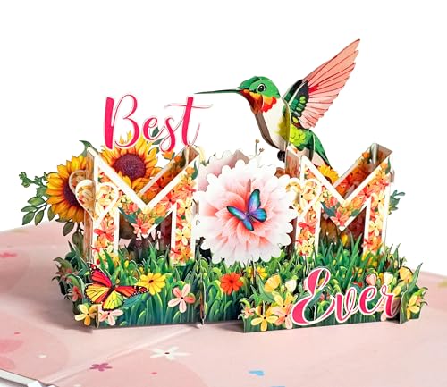 CUTPOPUP A melhor mãe do mundo - cartões dia da mãe, cartão 3D aniversário, presentes originais para mulher, presentes para mulher (Best Mom Ever) US8-SD226ES