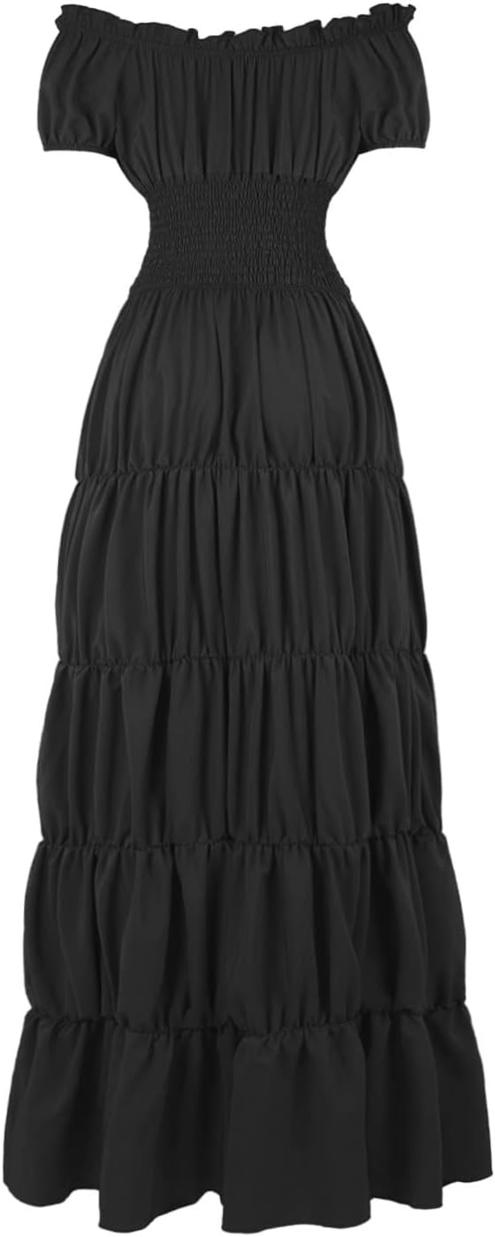 Women Medieval Costume Renaissance Chemise Pirate Peasant Wench Boho Irish Over Dress - Image 3