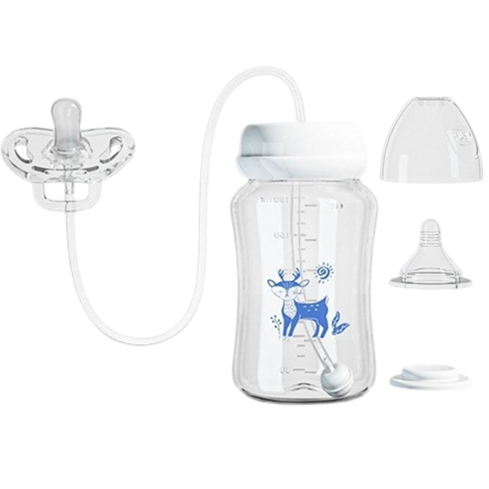 Hands Free Bäby Bottles, Anti-Colic Portable Adjustable Pacifier Bottle