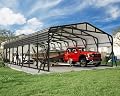 Jocisland 20x40 FT Heavy Duty Metal Carport for Multiple Vehicles, All-Weather Car Canopy with Galvanized Steel Roof & Reinforced Base, Shelter for Bass Boats, Full-Sized Pickups and Tractors