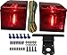 MAXXHAUL 70468 Trailer Light Kit - 12V All LED, Rectangular Left and Right Waterproof Submersible for Trailers, Boat Trailer Truck Marine Camper RV Snowmobile