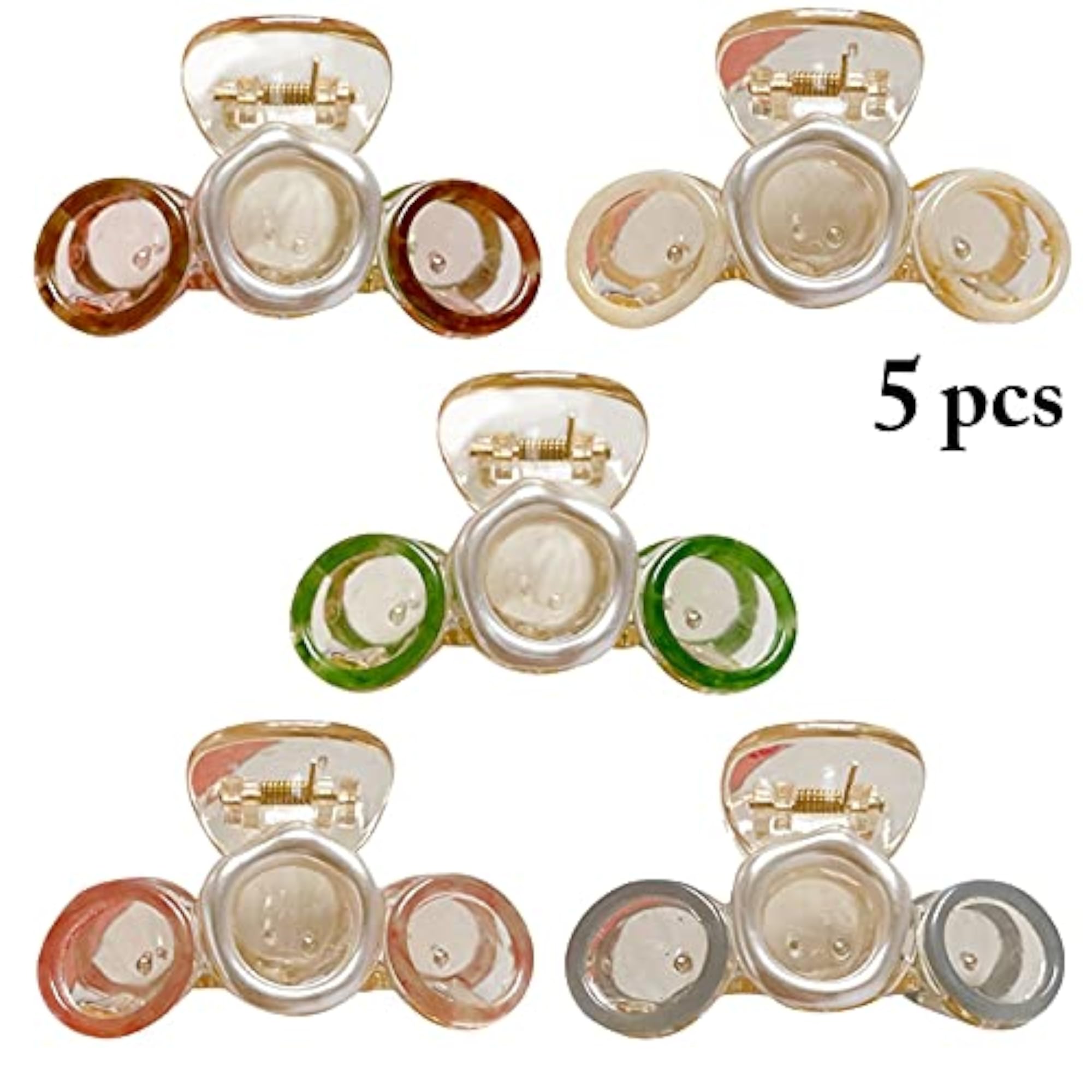 5PCS Elegant Strong Hold Clear Hair Clamp Clips